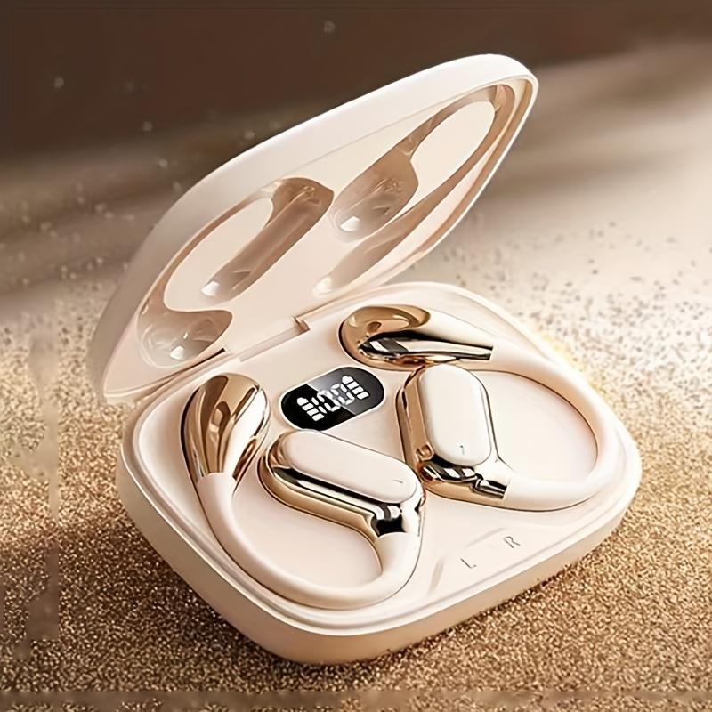 Wireless Ear Hanging Earphone, Ergonomic Design Earbuds with Charging Case, Bluetooth-compatible Fashionable Earbuds for Business Calls, Foldable Headset