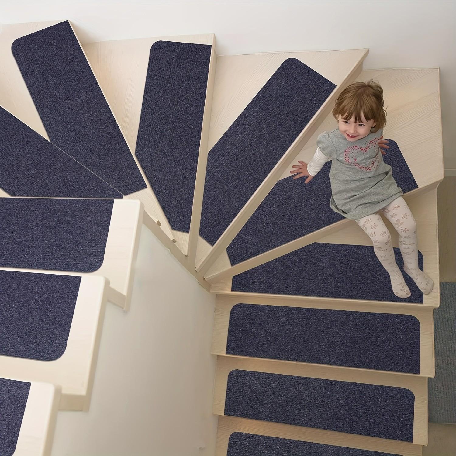 10-Pack Self-Adhesive Non-Slip Stair Mats, 70cm X 22cm, Durable Safety Rugs for Home & Pets, Easy Installation, Secure Steps