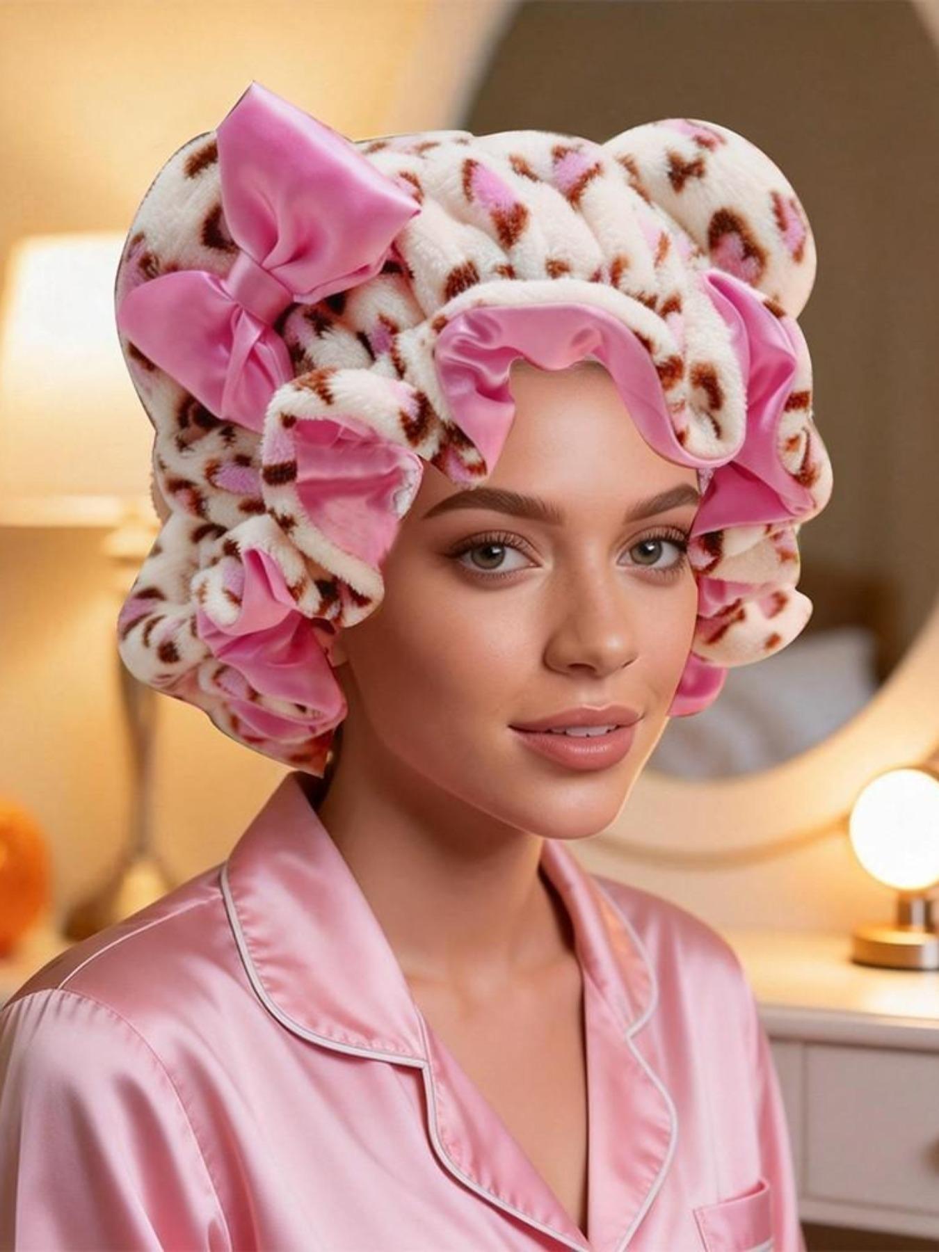 1PC Women' Teddy Bear Bonnet Adjustable Plush 3d bonnets, Plush Teddy Satin-lined Bonnets，Breathable Sleep Bonnet for New Year Parties, Holiday & Winter Events， - Cute Hair Care Cap for Themed Events & Casual Attire