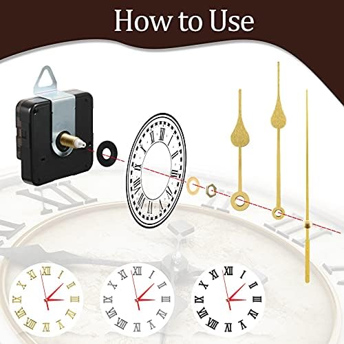 6 count Quartz DIY Wall Clock, 6 Clock Numerals Kit, Movement Mechanism  Operated Clock  Kit with 8 Different Pairs of Hands for DIY Clock Repair