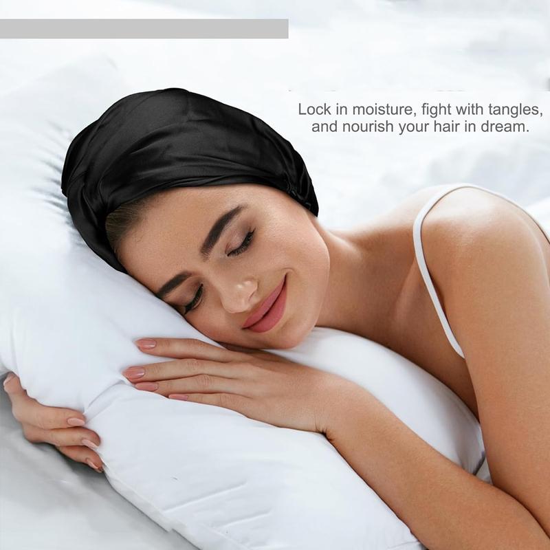 Satin Bonnet Silk Bonnet for Sleeping Double Layer Satin Lined Hair Bonnet with Tie Band for Women Curly Hair Elastic and Twist Knot Design, Hair Bonnet for Sleeping, Sleep Bonnets