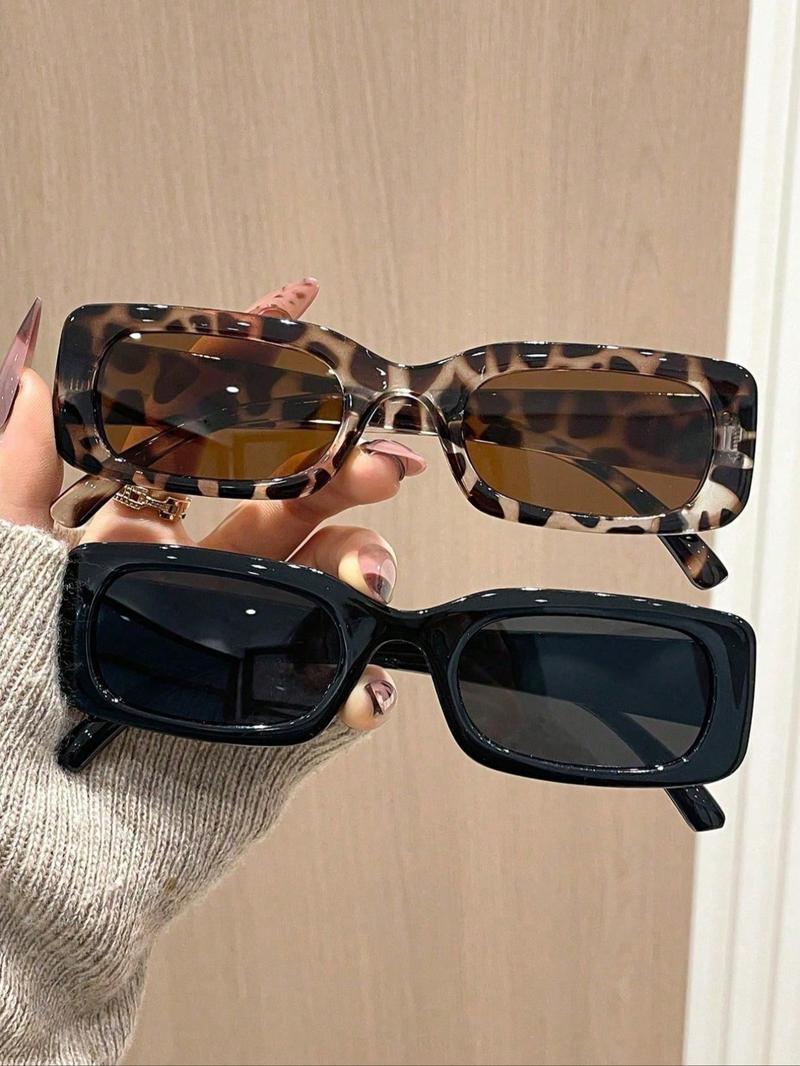 Women's Rectangular Vintage Multicolor, Perfect for Daily Wear, Driving, Fishing, Outdoor Leisure Activities, Trendy Styling Sunglasses