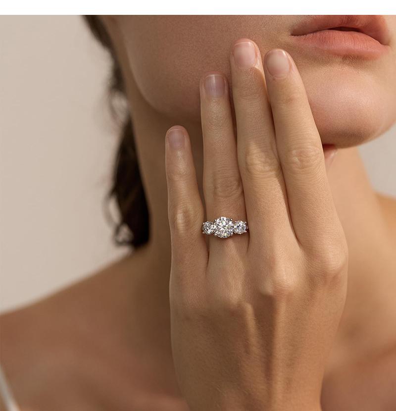 Engagement Ring Round Cut 4.0ct Wedding Promise Rings for Her R110