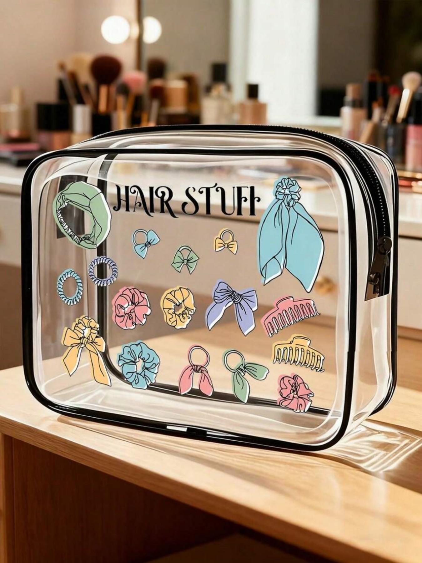 PVC Travel Organizer Pouch, Lightweight Fade-Resistant Cosmetics Bag, Portable Makeup Case, Easy-To-Clean Smart Storage Pouch