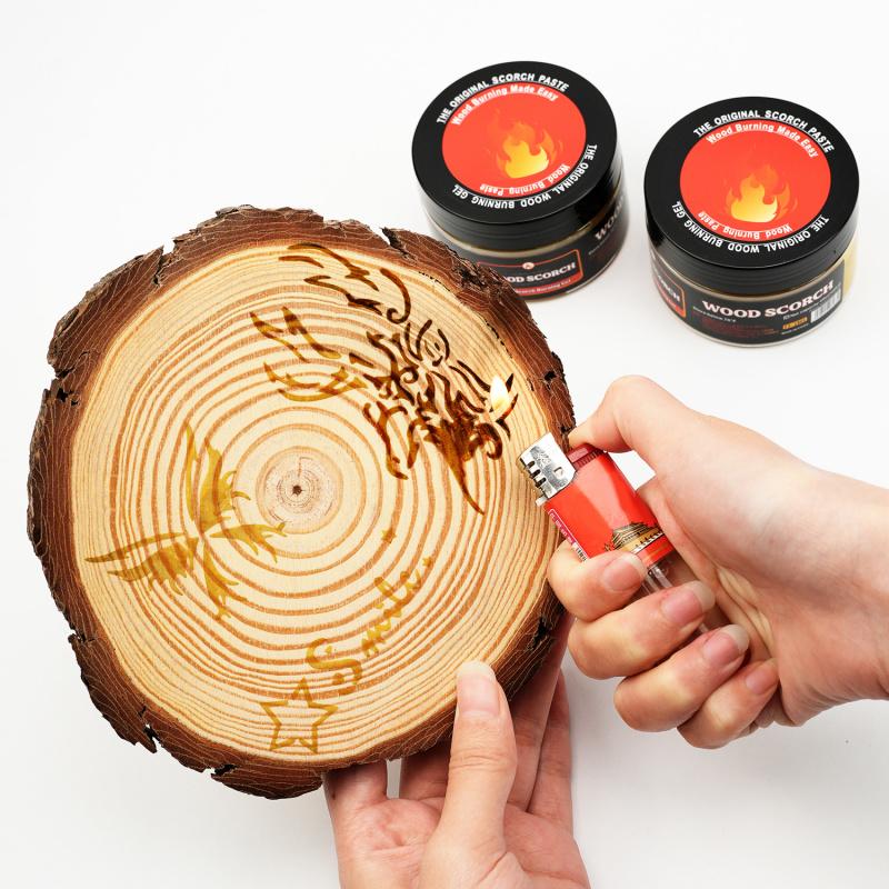 Wooden Burning Paste, 4 OZ Wood Burn Gel for Crafting, Drawing and DIY Arts, Create Beautiful Art in Minutes, Personalize Your Craft