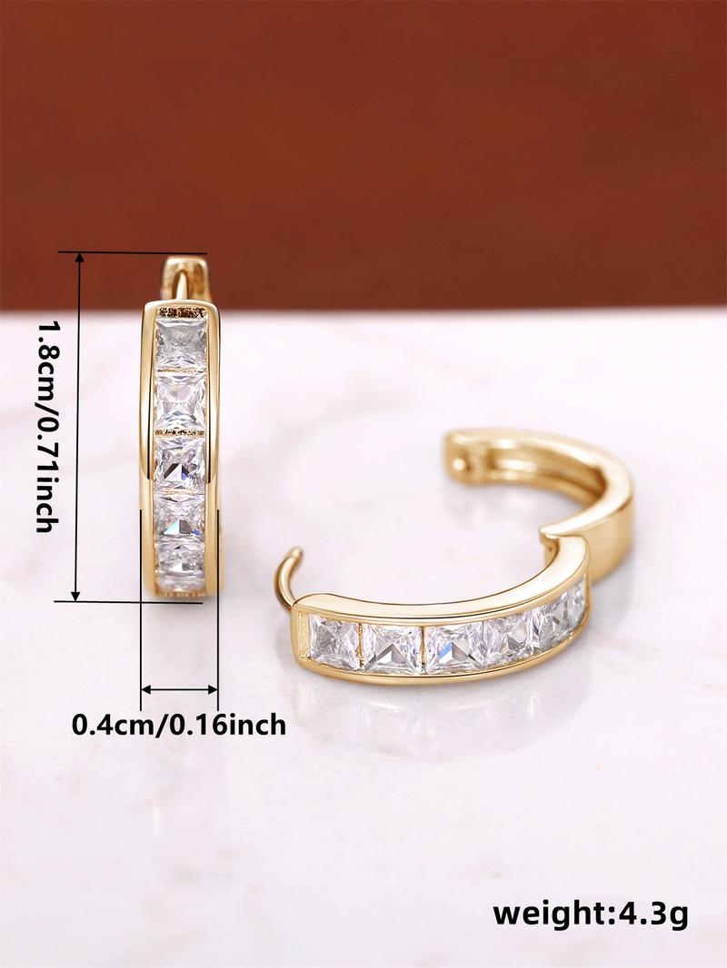 Summer 2024 Women's Elegant Rhinestone Decor Hoop Earrings, Fashionable Party Accessories for Anniversary, Engagement, Bridal Party, Wedding, Valentine's Day Gift