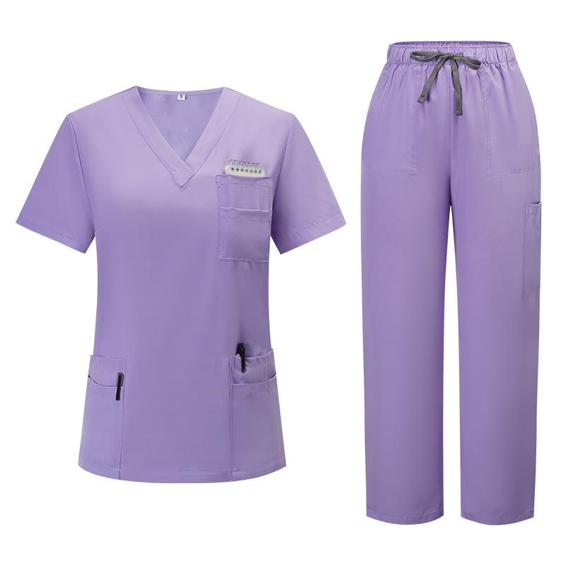 New Arrival 2-Piece Medical Scrubs Workwear Set - Short Sleeve Top, Straight Leg Pants, Durable for Nurses, Hospital Operating Room, Daily Training (Scrubs Sets for Women Compatible), Clothes