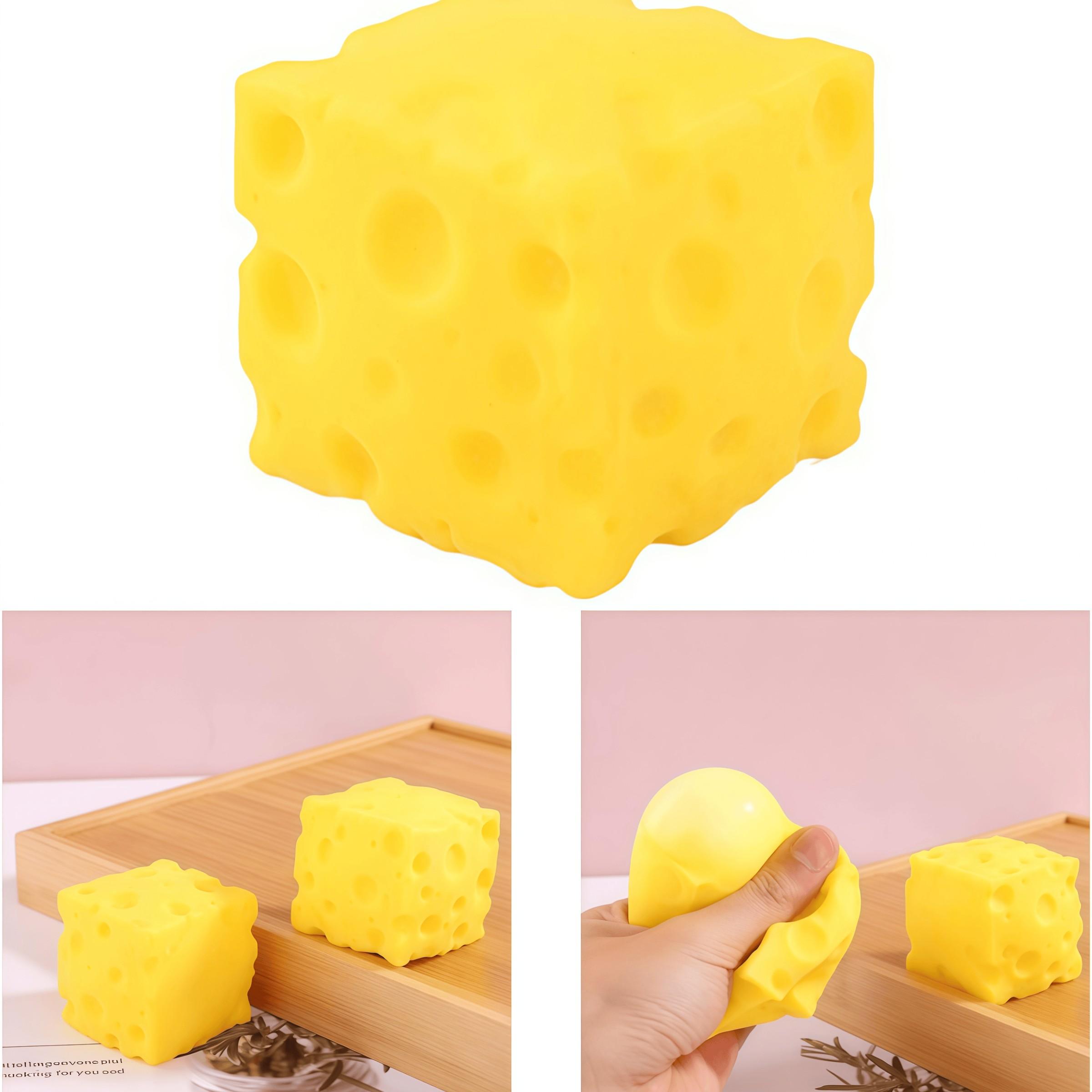 Cheese Squeeze Toy, Soft Novelty Toy, Bounce Sensory Toy, Helps Relax & Focus, Adult Sensory Cheese Toy, Food Theme Cheese Blocks, Squishies, Stress Relief Fidget