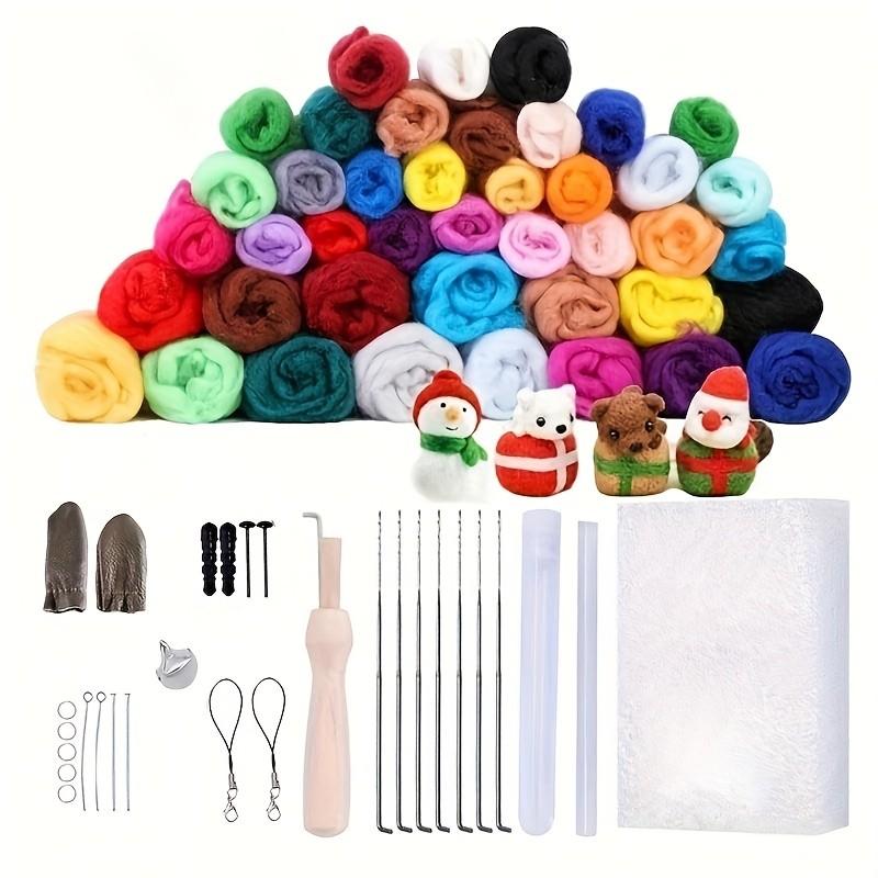 54-Piece Needle Felting Kit + Tools, Beginner Wool Felt Set, Includes Instructions for Making Animals, DIY Craft Supplies, Diy Handmade Craft