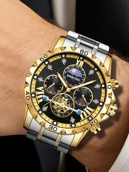 A genuine men's business student luminous waterproof flywheel high-end quartz watch Analog Quartz Watch