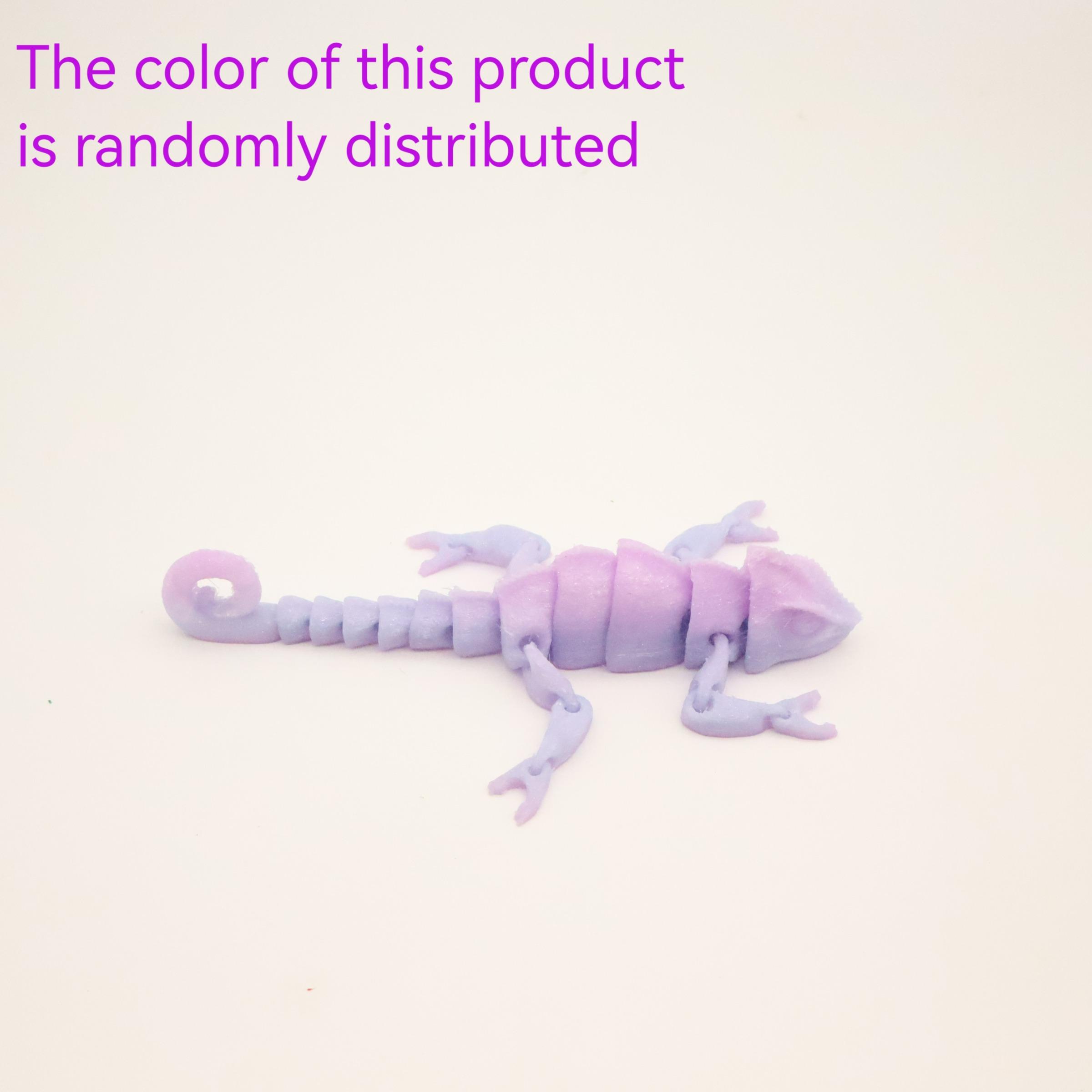 3D Printed Chameleon Figurine with Realistic Eyes, Moving Joints, Articulated Fidget Figurines, Home Decor, Christmas Gift, Birthday Present, Animal Statue