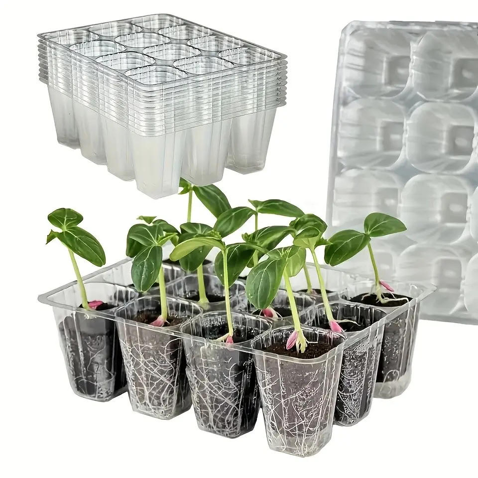 15 Sets of 180 Breathable Seed Trays for Indoor and Outdoor Planting, Reusable Plastic Seed Containers for Vegetables, Flowers, Herbs