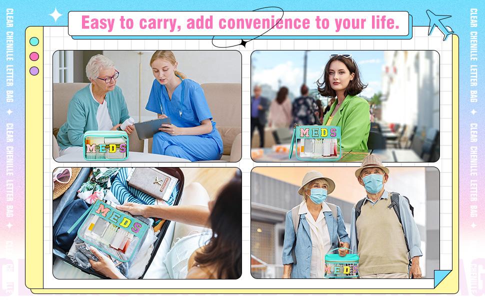 Letter Pattern Makeup Bag Large Capacity Waterproof Travel Toiletry Bag with Zipper Portable Travel Essentials for Women Medicine Bag for Travel Cosmetic Storage Bag Makeup Case Cosmetics Organizer for Back to School Girls