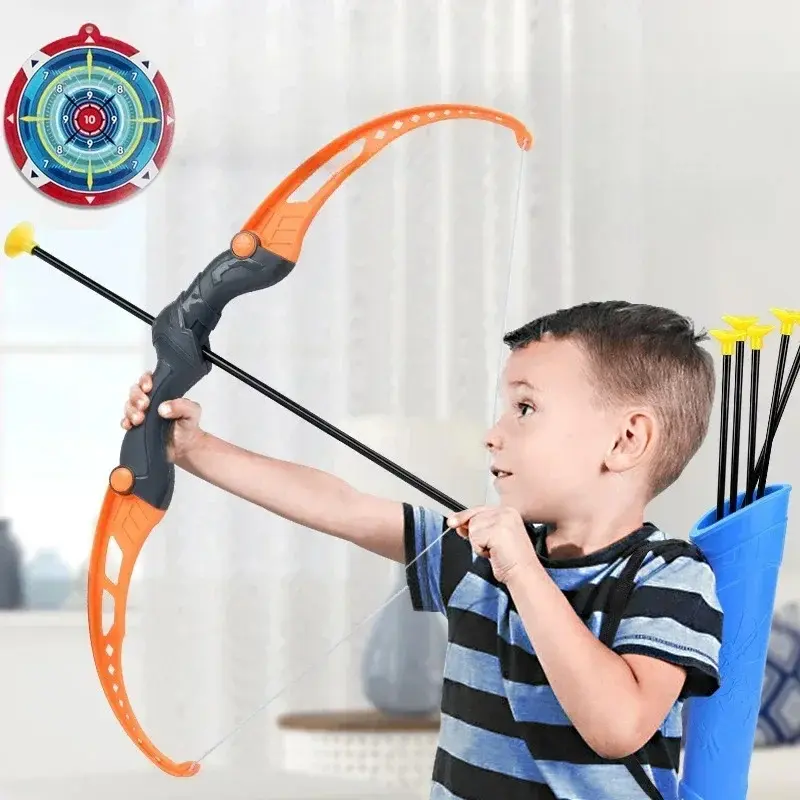 Kids' Plastic Outdoor Bow and Arrow Archery Set with Suction Cup Arrows - Stress Relief Item for Ages 4-12 Boys/Girls (Toys & Hobbies, Sports & Outdoor Play)