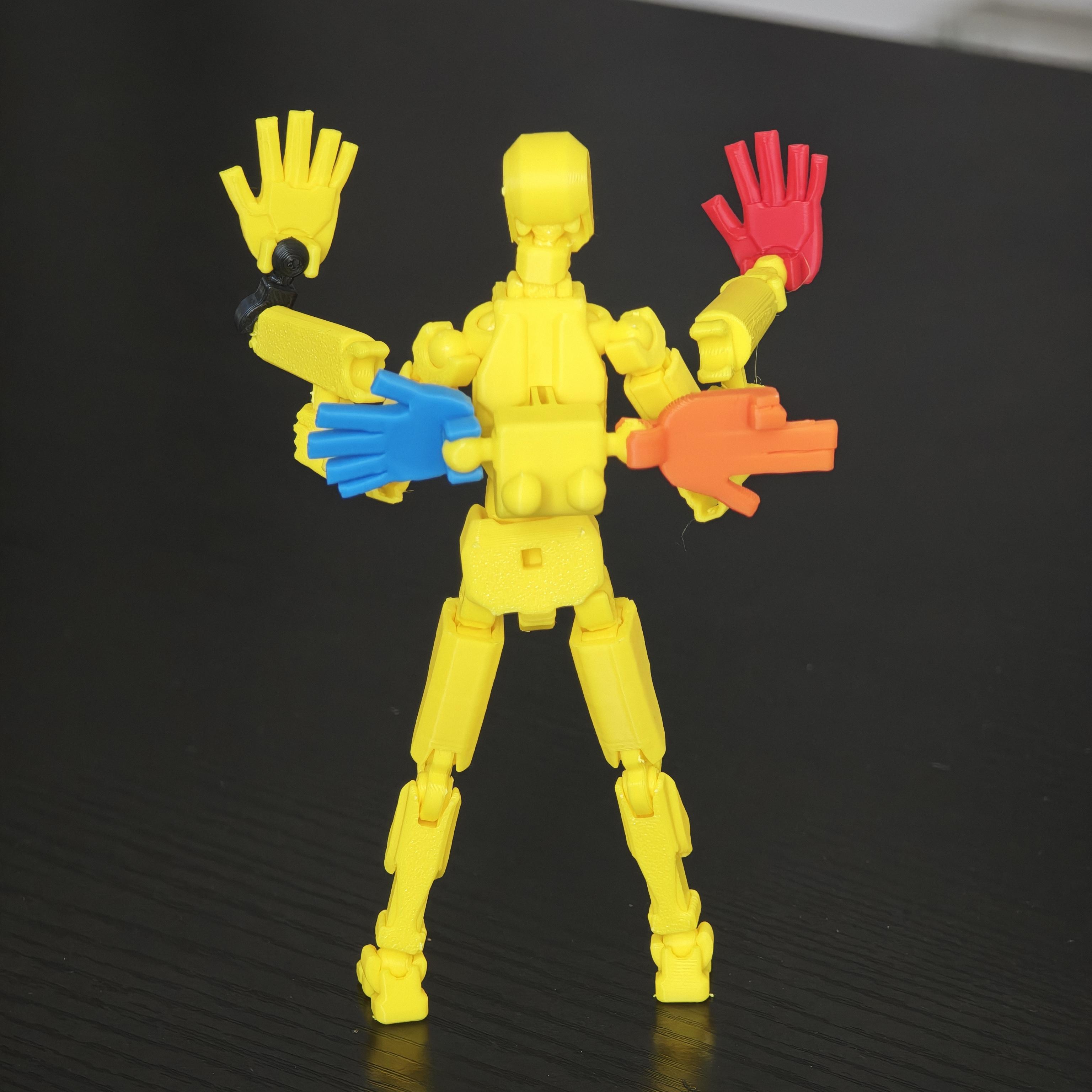 2026 Popular Horror Creepy 3D Printed Articulated Model Figure, Horror Monster Series Yellow Articulated Model Figure Character Statue, Home Decor Collectible Toy, Ideal Birthday & Abstract Weird Gift for Fans (4 Colors Palm)