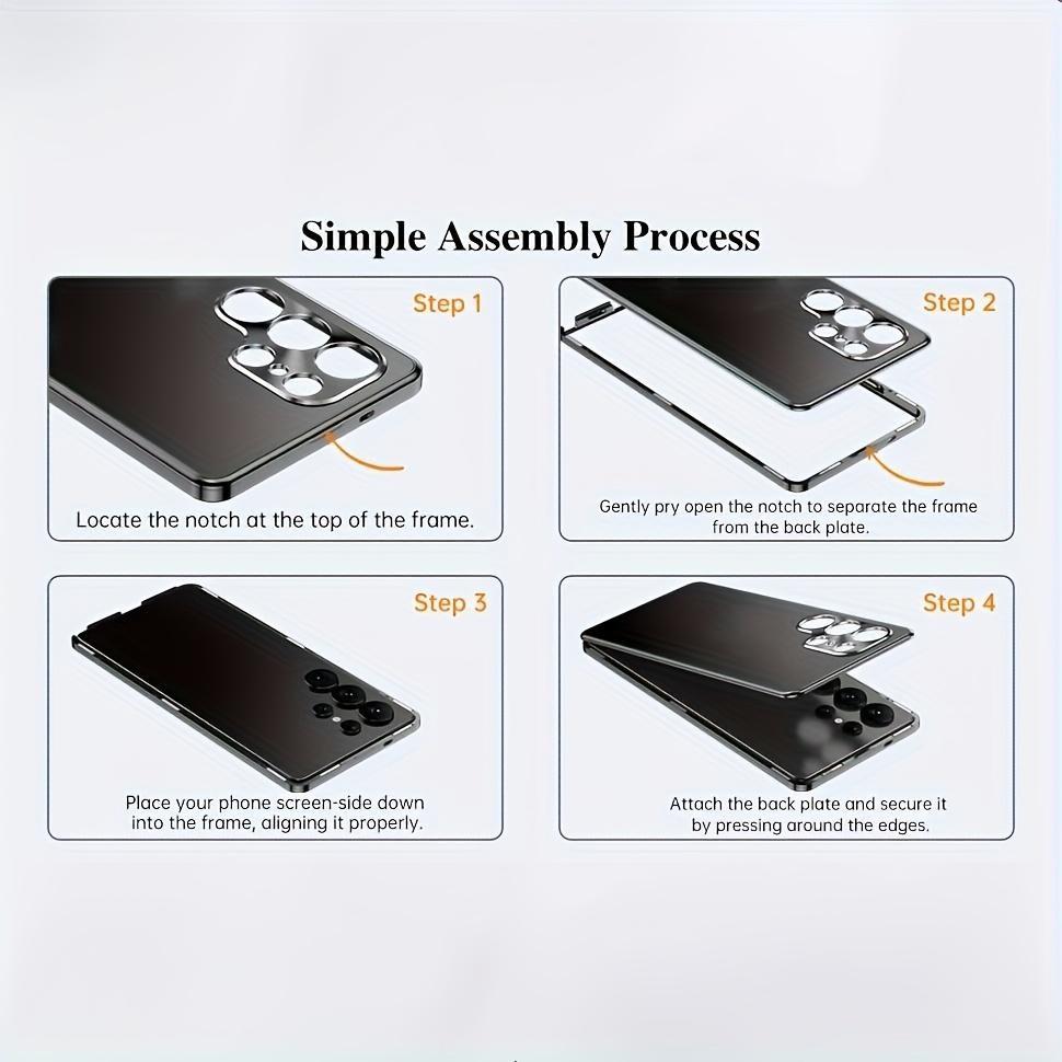 Samsung Galaxy S26 S25 Ultra Metal Frame Phone Case, 360° Rotating Stand + Lens Protection, PC Back Cover + Aluminum Alloy Frame Stylish Business Ultra-Thin Drop-Proof Protection Case (Includes 1 High-Quality Screen Protector)