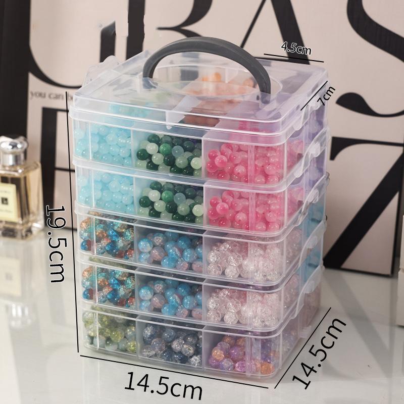 3 Tier Stackable Multi-Purpose Organizer with Compartments - Versatile and durable organizer for kitchen, bathroom, bedroom, jewelry and crafts - Multi-colored snap closure design, jewelry box, 4 people use it together, Jewelry Storage Box