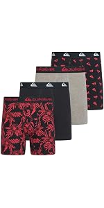 Quiksilver Men's Performance Boxer Briefs, 6 Pack Breathable Stretch Cotton