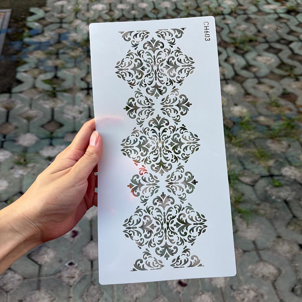 Reusable Cake Stencil Sprinkle Mold, Damascus Pattern Baking Decoration Template, Food Grade Home DIY Cake Printing Tool, Wedding Birthday Party Decor, Pastry Decorating Tools