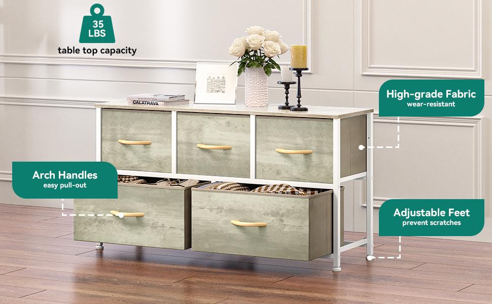 Yitahome Dresser for Bedroom with 5 Drawers, TV Stand Fabric Dresser, Organizer Unit Storage Tower for Bedroom,Living Room,Closets,Girls,Storage Shelf Yitahome Dresser for Bedroom with 5 Drawers, TV Stand Fabric Dresser, Organizer Unit Storage Tower for Bedroom,Living Room,Closets,Girls,Storage Shelf