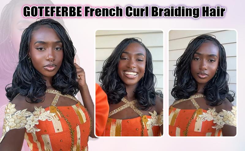 French Curly Braiding Hair 12Inch Loose Wavy 8 Packs #1B Black Bouncy Braiding Hair Extensions Synthetic French Curl Crochet Hair Extensions for black women(8packs,12Inch) French Curly Braiding Hair 12Inch Loose Wavy 8 Packs #1B Black Bouncy Braiding Hair Extensions Synthetic French Curl Crochet Hair Extensions for black women(8packs,12Inch)