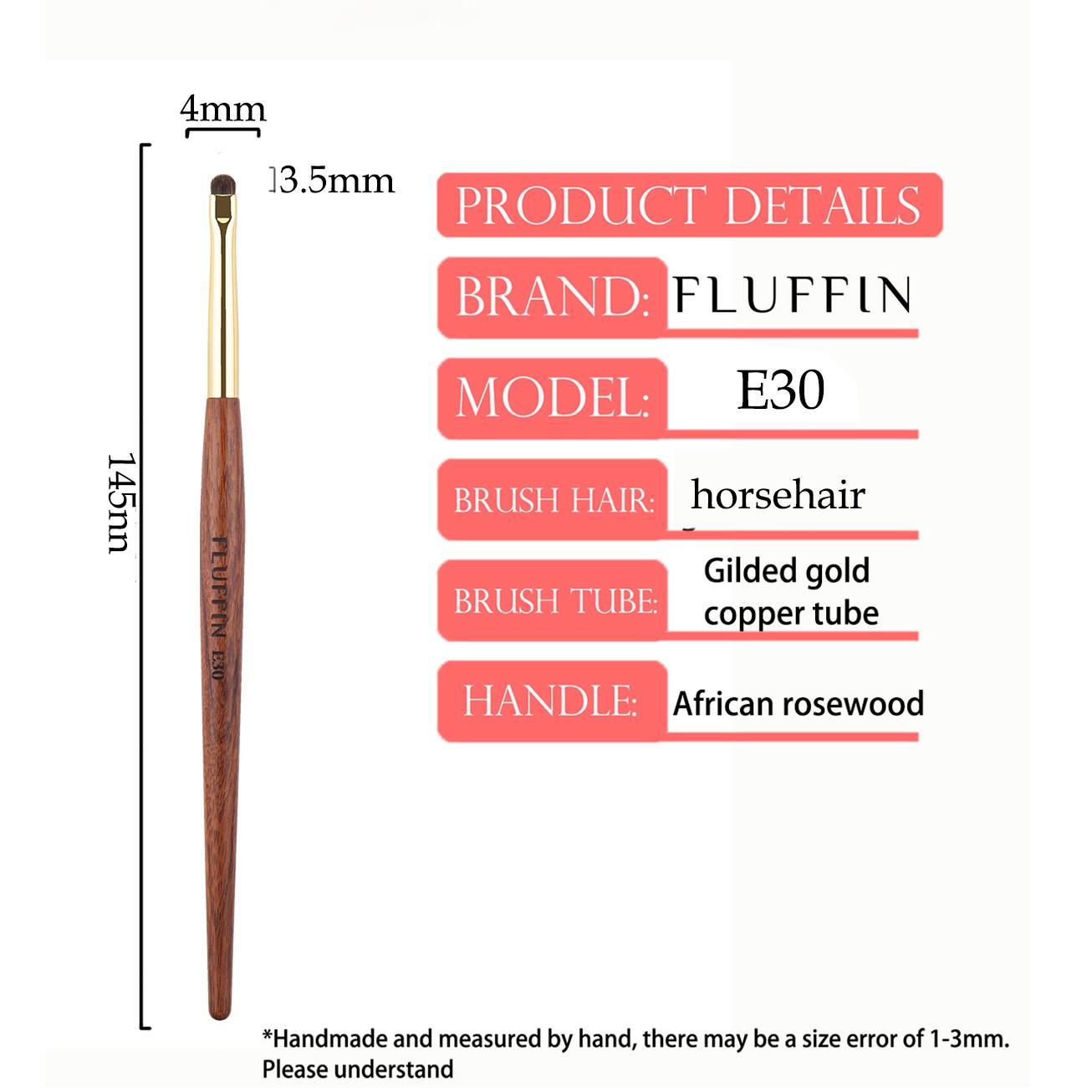 E30 Horse Hair Fine Eye Shadow Brush, Small Eyeshadow Eyeliner Brush, Handmade Rosewood Copper Pipe, Makeup Brush for Eye Puffiness Details, Cosmetic Brushes