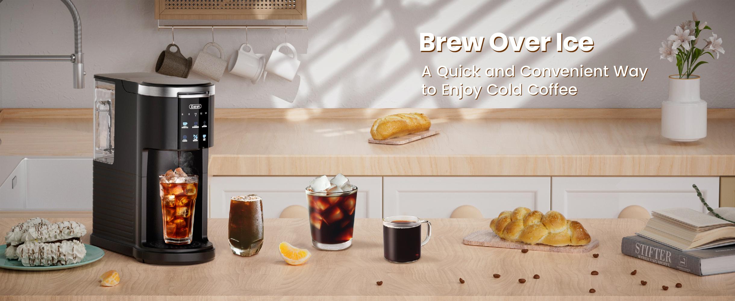 【Springtok】Gevi EzPod Single Serve Coffee Maker – Compact & Portable, Compatible with Pods & Ground Coffee, 40 oz Reservoir, Iced Coffee Maker, Black 【Springtok】Gevi EzPod Single Serve Coffee Maker – Compact & Portable, Compatible with Pods & Ground Coffee, 40 oz Reservoir, Iced Coffee Maker, Black