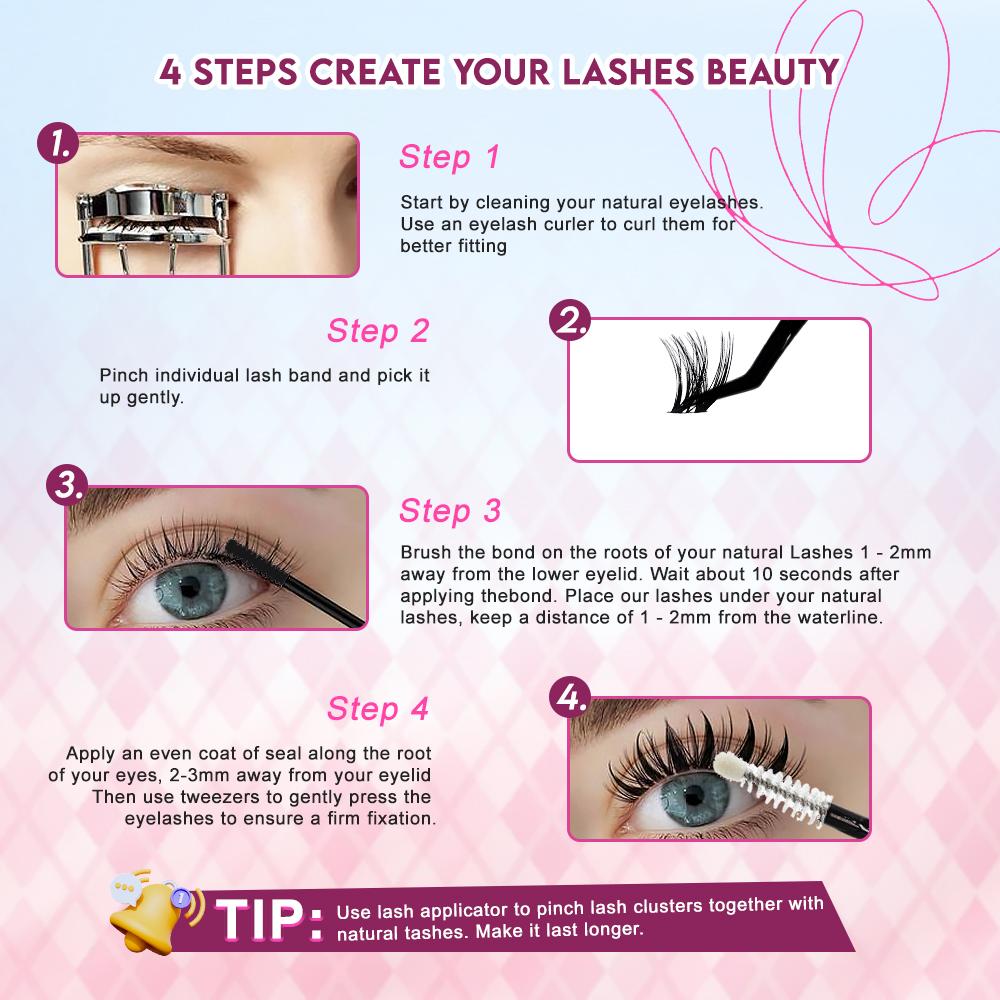 UiiUKK Fairy Beginner Friendly Pre-matched Eyelash False Lashes Waterproof Lashes for Home Makeup Gift Cosmetic