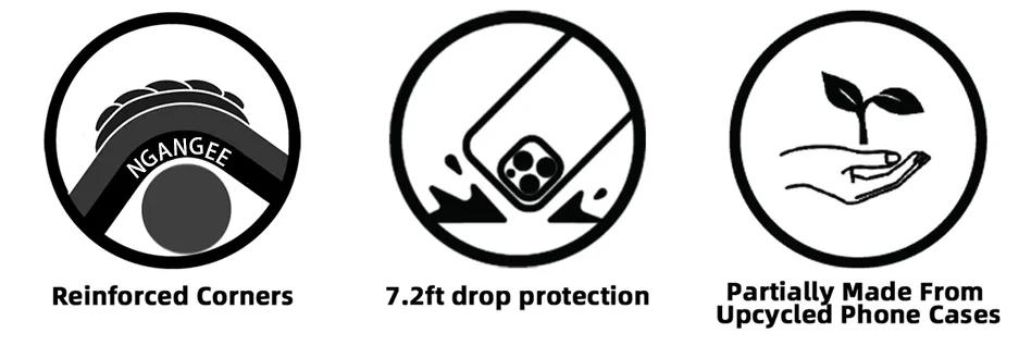 NganGee Protective Four Corners Air Cushion Anti-Drop Phone Case for Samsung S25 Ultra S24 Ultra S23 Ultra with Sticky Stand & Olated Clear Bracket Smartphone Cellphone Cover Holder Protection Casing