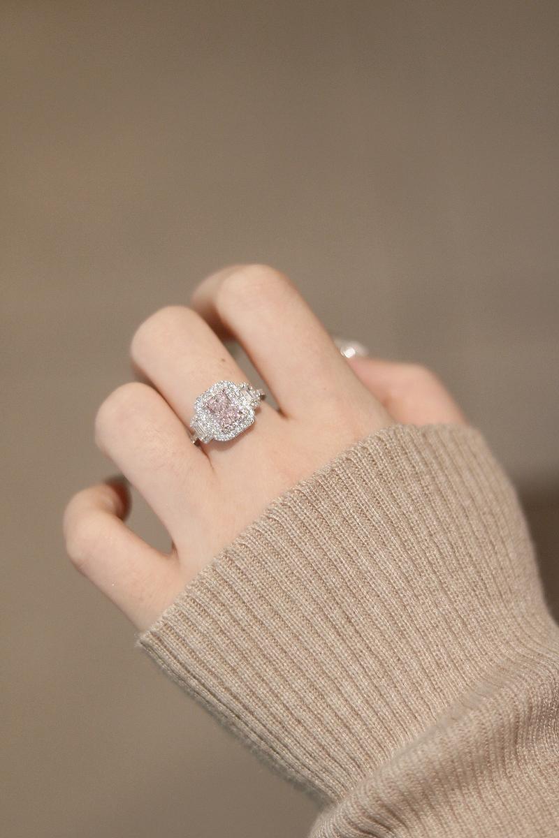 【#323 Princess Aurora】Double-halo 2Carat Synthetic Moissanite/CZ Ring in 925 Sterling Silver For Women