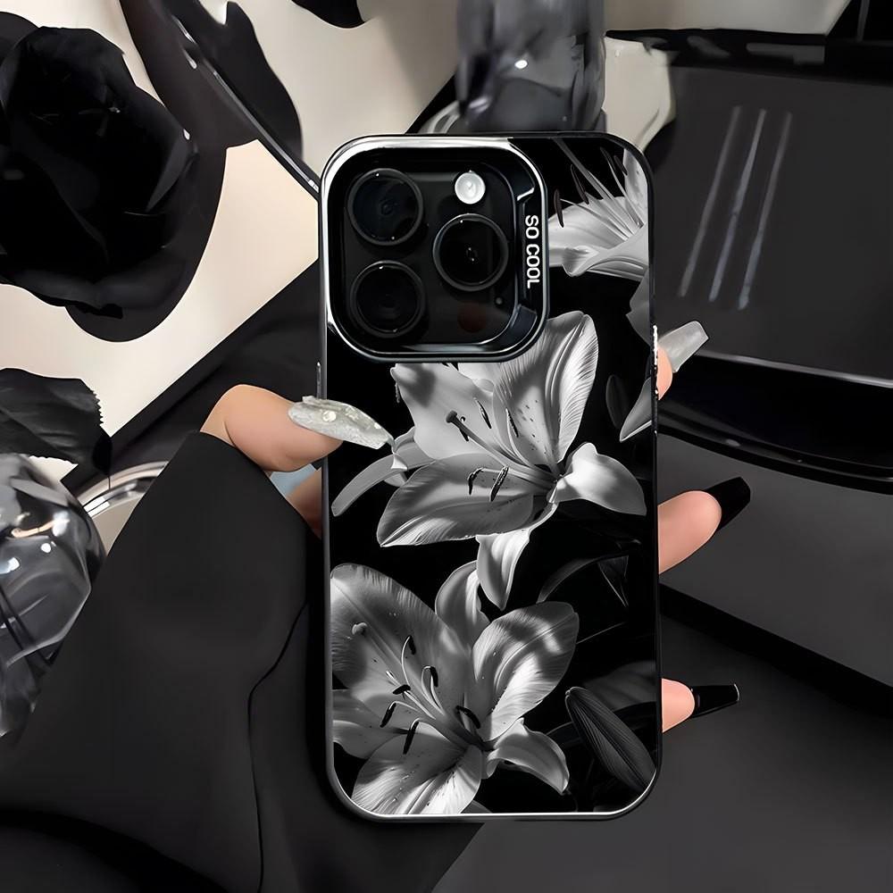 New Lily Floral Pattern Phone Case, High Quality Protective Cover for iPhone 17 16 15 14 13 12 Pro Max X XR XS Max