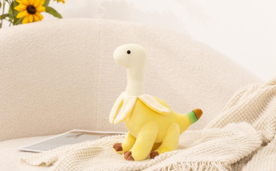 11'' Banana Dinosaur Plush Toy, Yellow Dinosur Stuffed Animal, Soft and Creative Design, Perfect Present for Kids and Friends, Ideal Present for Birthdays, Christmas, Children's Day