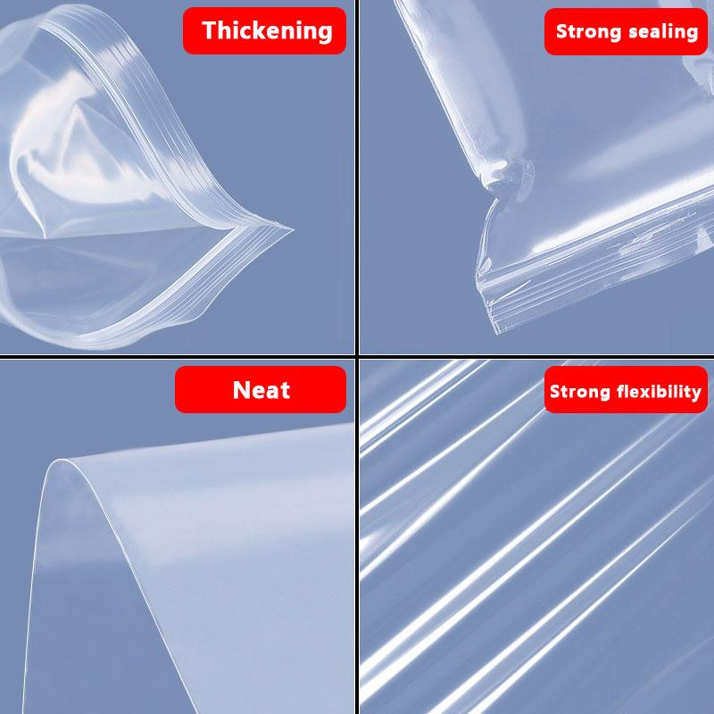 100 PCS Small Plastic Ziplock Bags Resealable Transparent Jewelry Shoe Bag Vacuum Storage Bag Food Storage Bag Poly Clear Bags