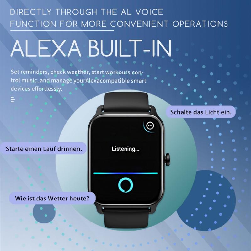 Smartwatch for Women, Alexa Built-in, 1.8" Fitness Tracker, IP68 Waterproof Smartwatch for Android & iPhone with Bluetooth Call (Answer/Make), Heart Rate/SpO2/Sleep Monitor/Pedometer,