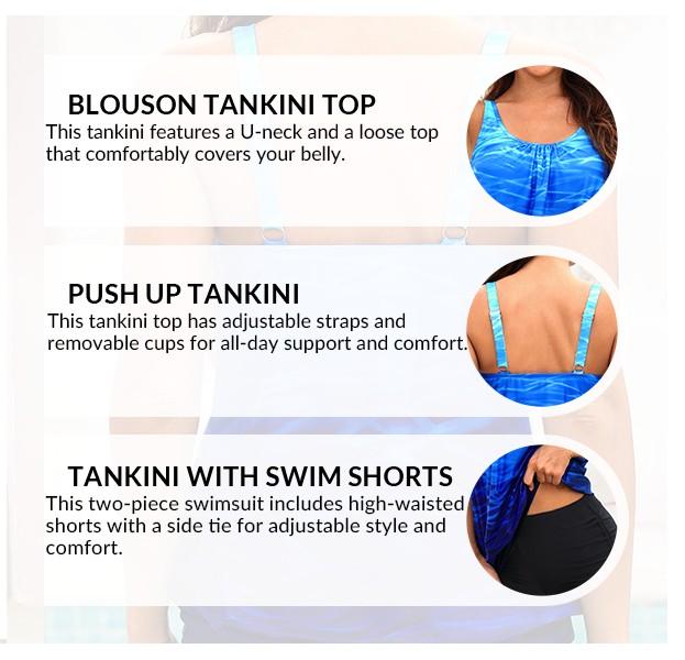 Yonique Blouson Tankini Swimsuits for Women Two Piece Bathing Suits Tops with Boyshorts Modest Loose Fit Swimwear Ladies Swimsuits for Older Women Tummy Control Swimsuits with High Waisted Boy Shorts