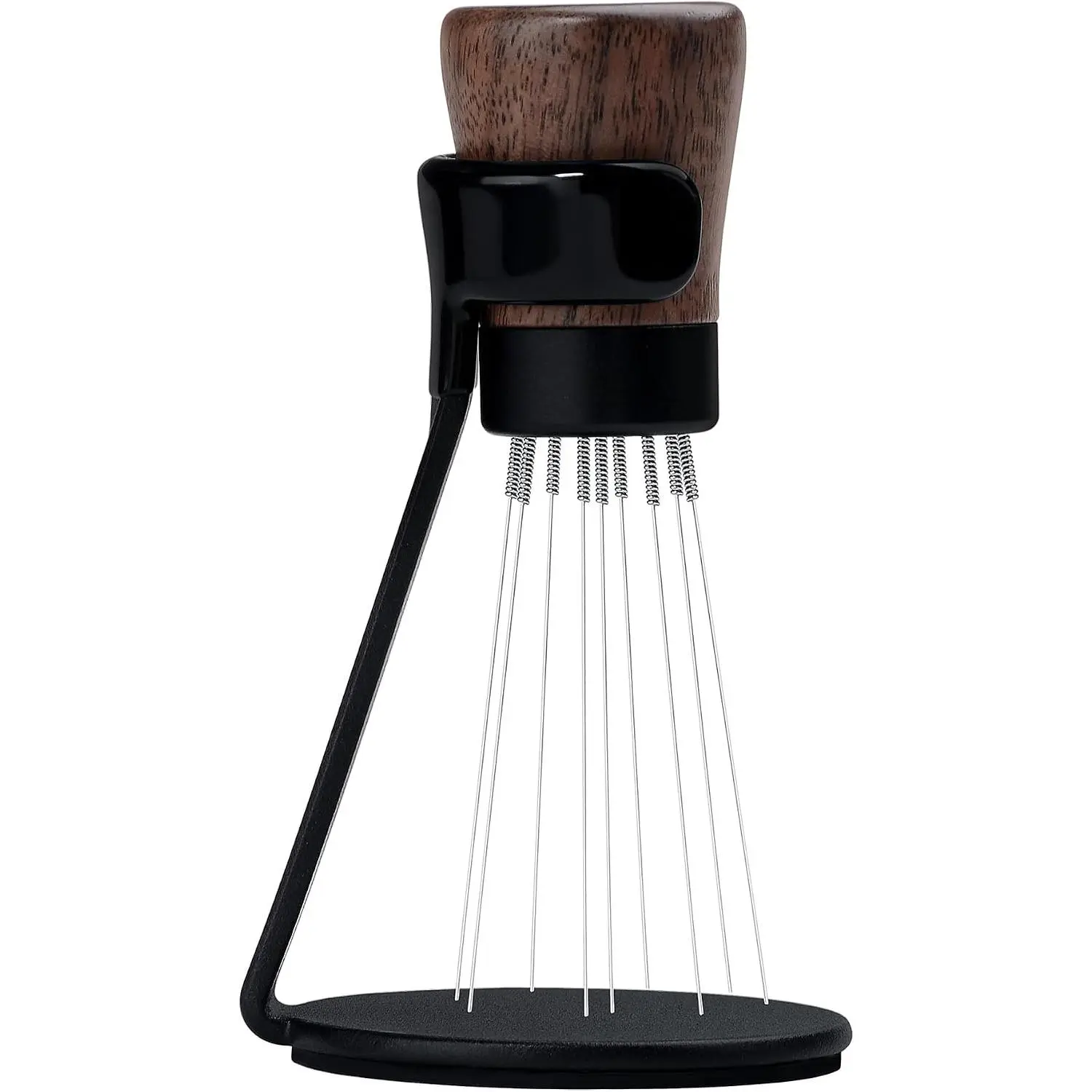 WDT Tool V2.1 with Stand, 9 Prong 0.23mm Espresso Distribution Too, Weiss Distribution Technique, Magnetic Coffee Stirrer with 16 Extra Needles, American Walnut Wood Handle, New Upgraded