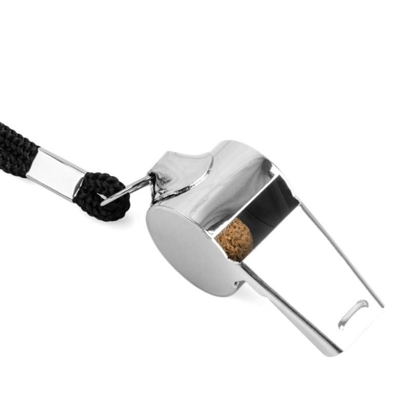 Stainless Steel Mini Whistle First Aid Whistle Soccer Football Basketball Volleyball Hockey Baseball Sports Referee Whistle Survival Outdoor Volleyball Gear