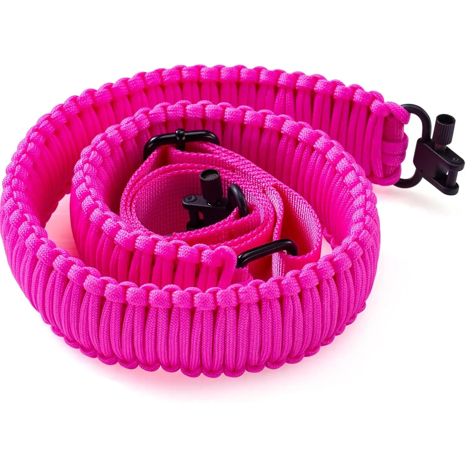 Two-Point Paracord Rifle Sling with Swivels, Non-Slip Gun Sling with Adjustable Length Strap