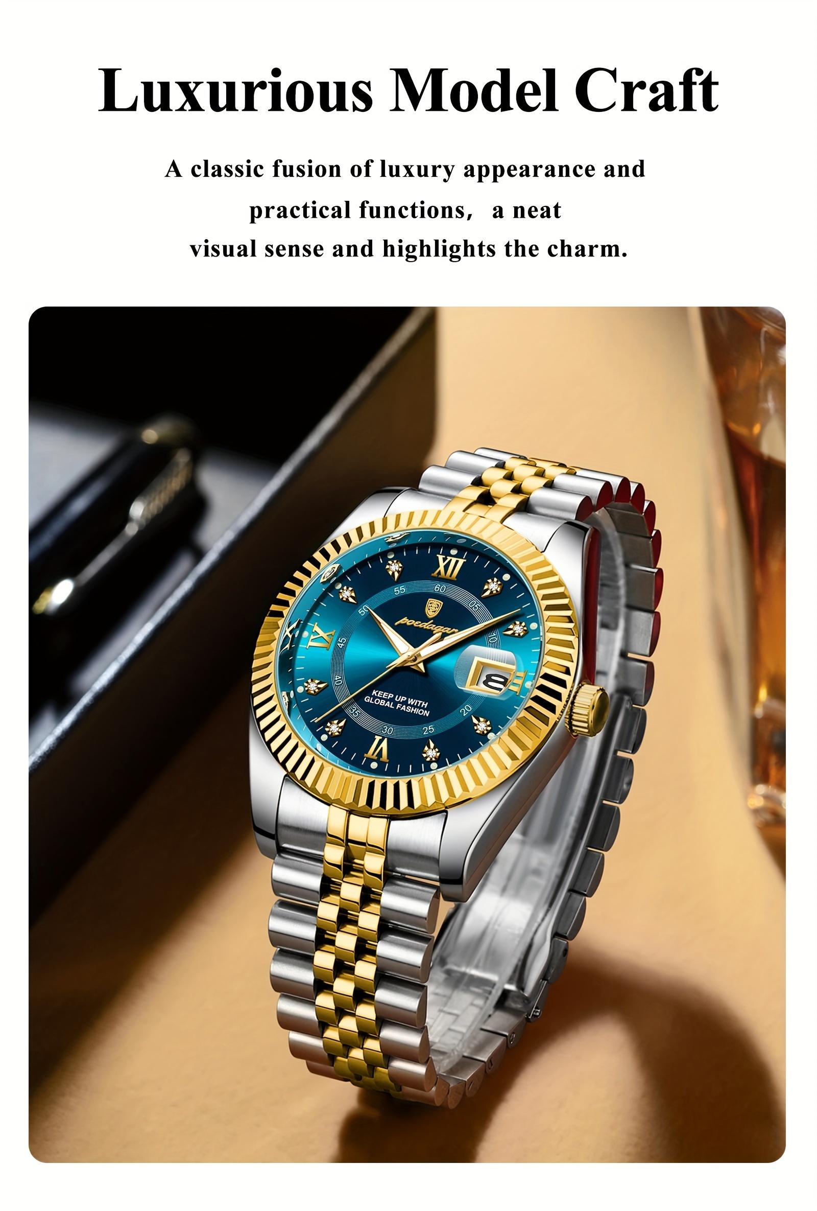 Men's Round Dial Quartz Watch, Business Fashion Watches for Party, Daily Clothing Decor, Trendy All-match & Exquisite Watch for Birthday Gift with Box