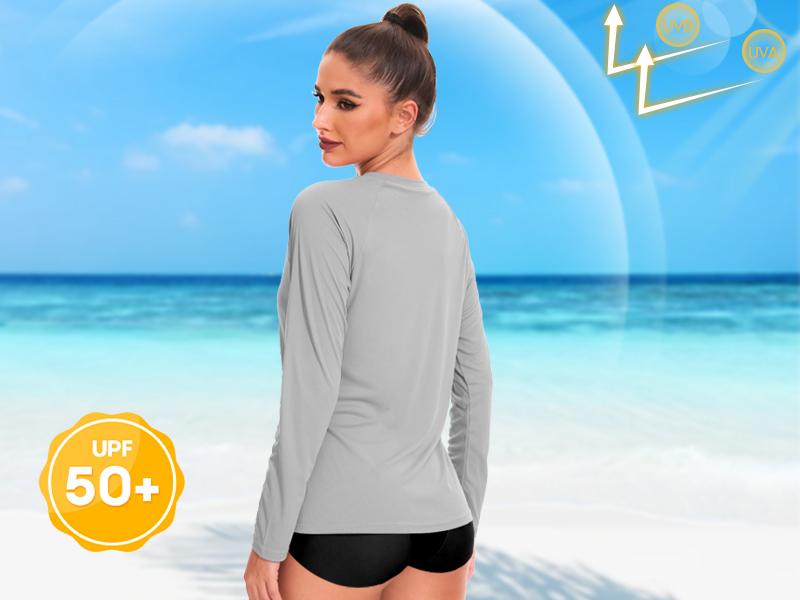 3 Pack Rash Guard for Women Long Sleeve Swim Shirt Workout Hiking Tops workout sets women sweats