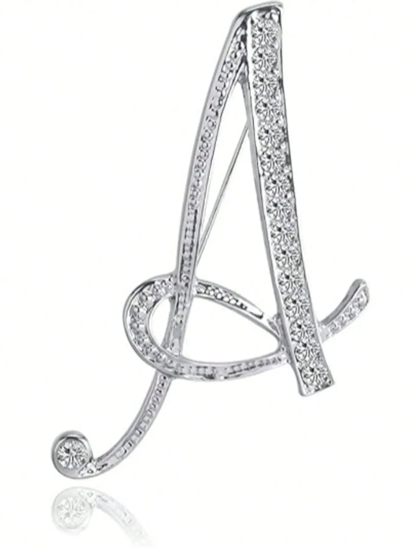 Letter Brooch, Rhinestone Pin, Alloy Material, Sparkling Gemstones, Ideal for Suits, Shirts, Jackets, Dresses, Backpacks, Office Accessories, Teacher's Day Gift