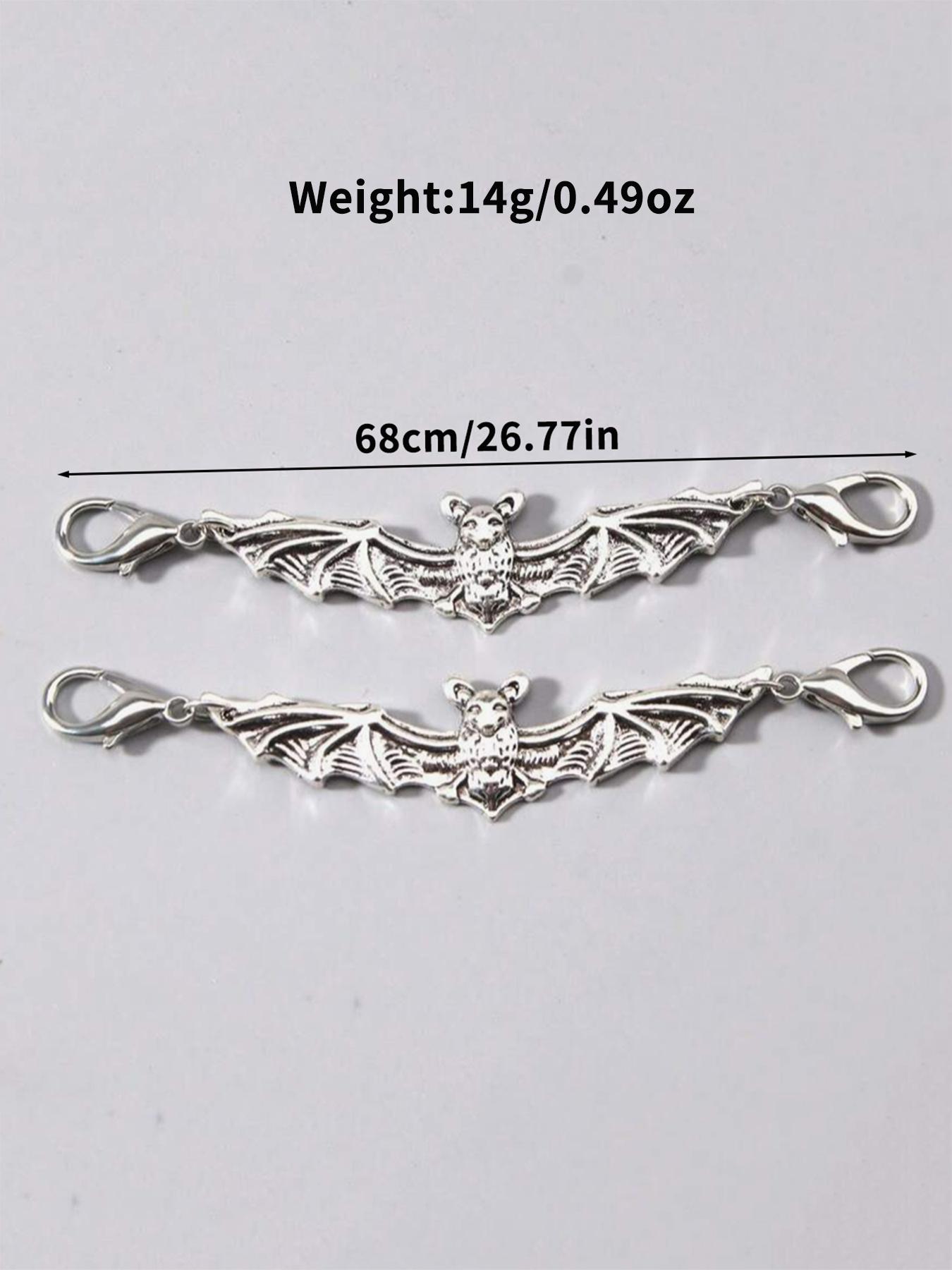 2pcs Bat Shoe Charms, Detachable Shoe Decorations, DIY Footwear Accessories, Casual Style, All Seasons, Plain Pattern, Detailed Design, Bling Shoe Charms