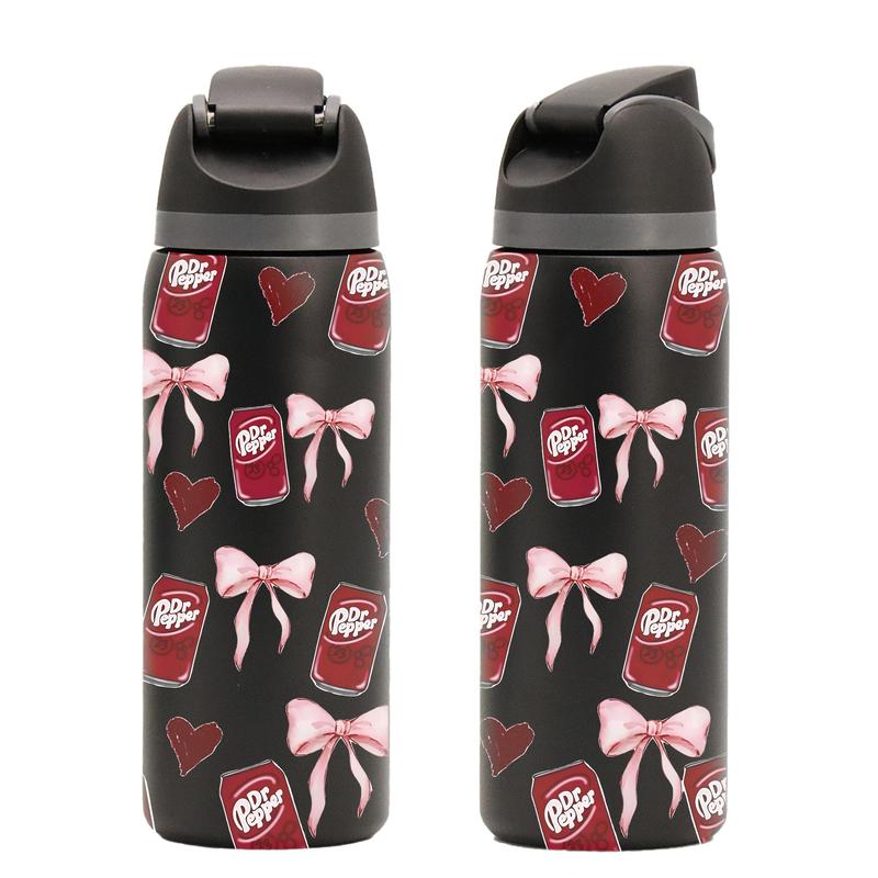 19/24/32oz Double-Wall Vacuum Cup, Insulated Leak-Proof Skinny Thermal Mug Tumbler Drinkware for Hot & Cold Drinks, Keeps Drinks Hot for 12h & Cold for 24h, Stainless Steel Heart Design, Perfect Holiday, Valentine's Day & Birthday Gift for Women & Men