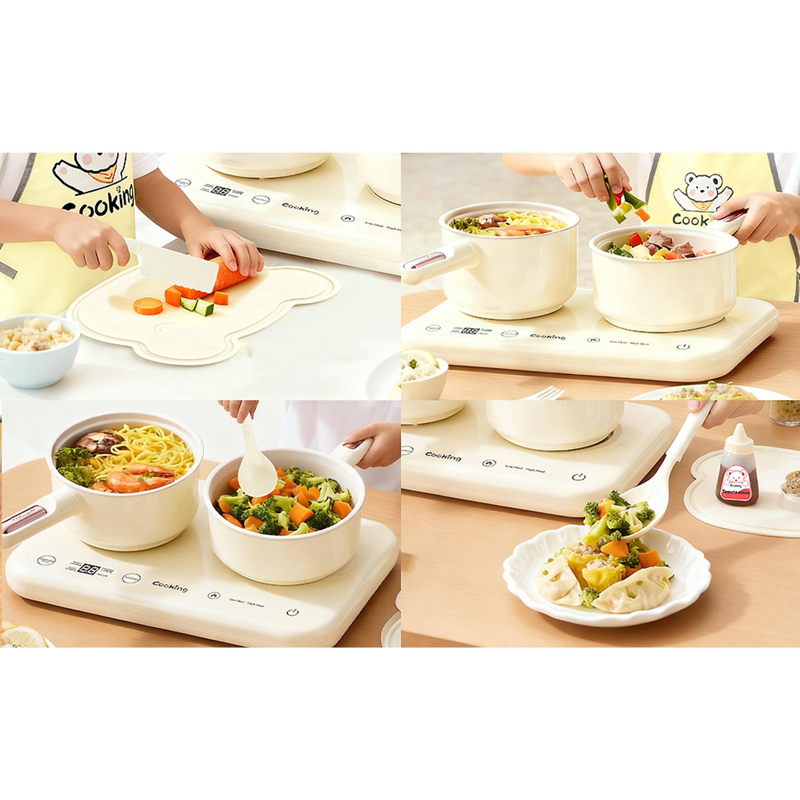 Junior Size Montessori Toys Kitchen Mini-Set, Real Food-Making Kit with Easy Setup, Beige Indoor Play Furniture Junior Size Montessori Toys Kitchen Mini-Set, Real Food-Making Kit with Easy Setup, Beige Indoor Play Furniture