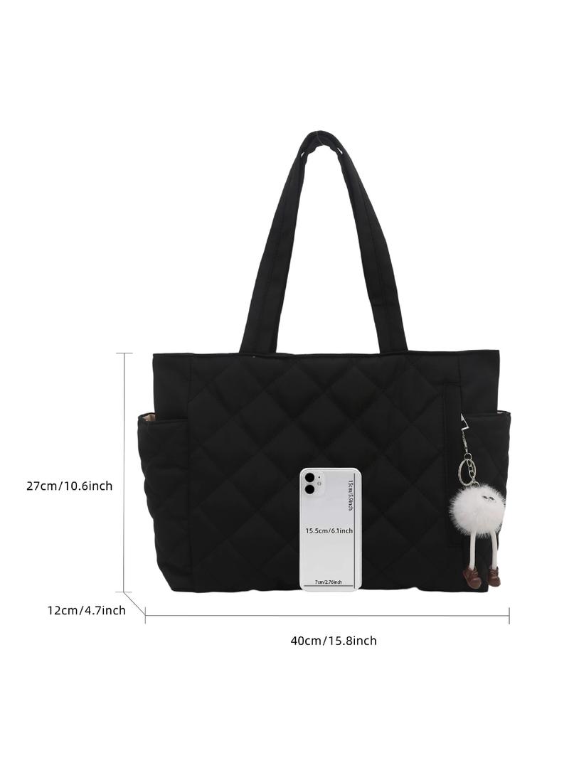 Women's New Large Capacity Lightweight Quilted Tote Bag, Casual Fashion Handheld Shoulder Bag, Perfect for Daily Use, Work, Commuting