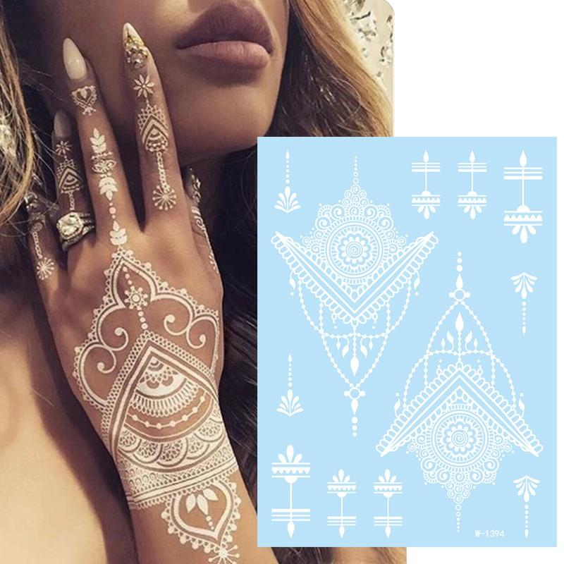Lace Temporary Tattoo Stickers, Henna Style Hollow Design, Waterproof Non-Fading, Gentle Skin Friendly, Perfect for Weddings