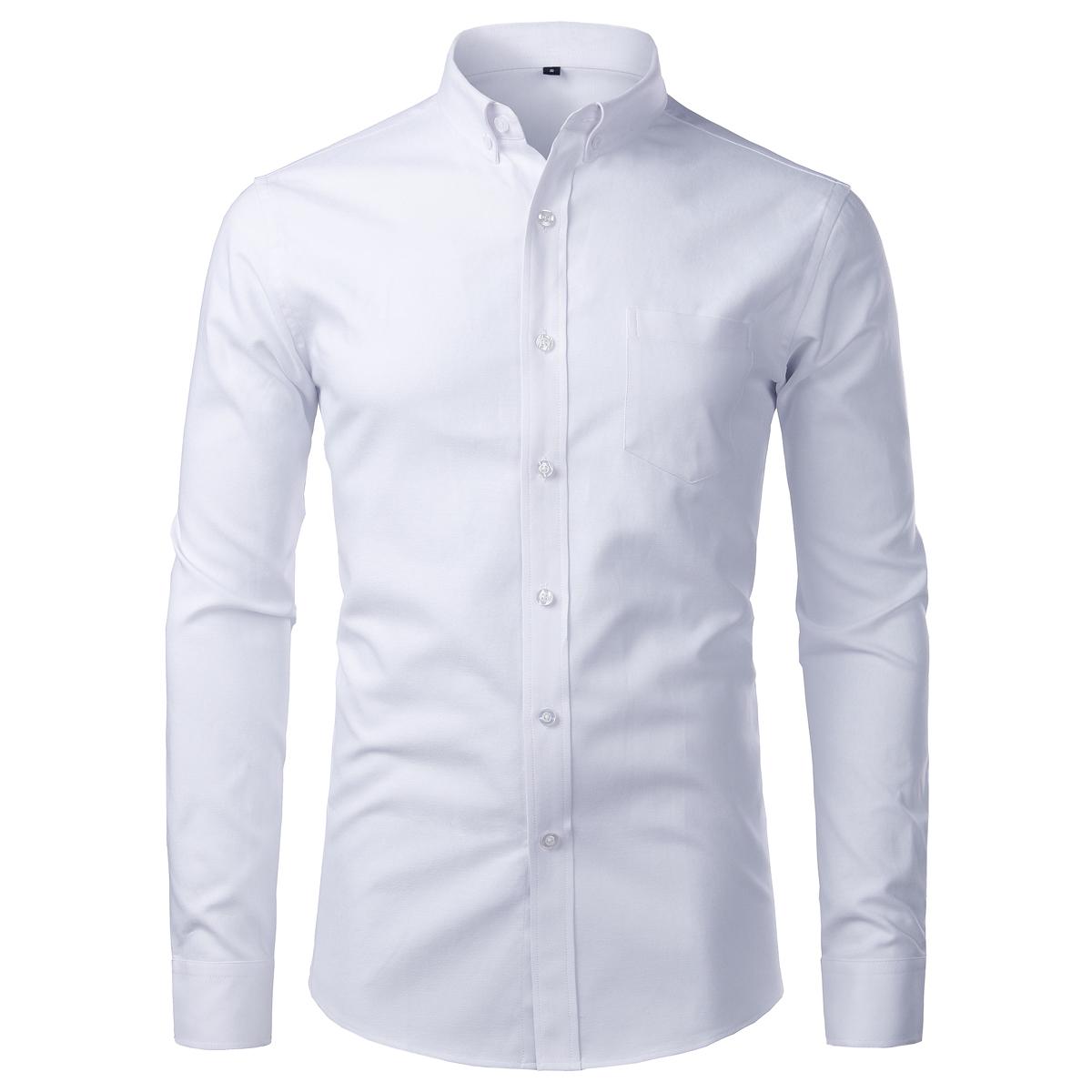 ZEROYAA Men's Hipster Casual Slim Fit Long Sleeve Button Down Oxford Shirts with Chest Pocket