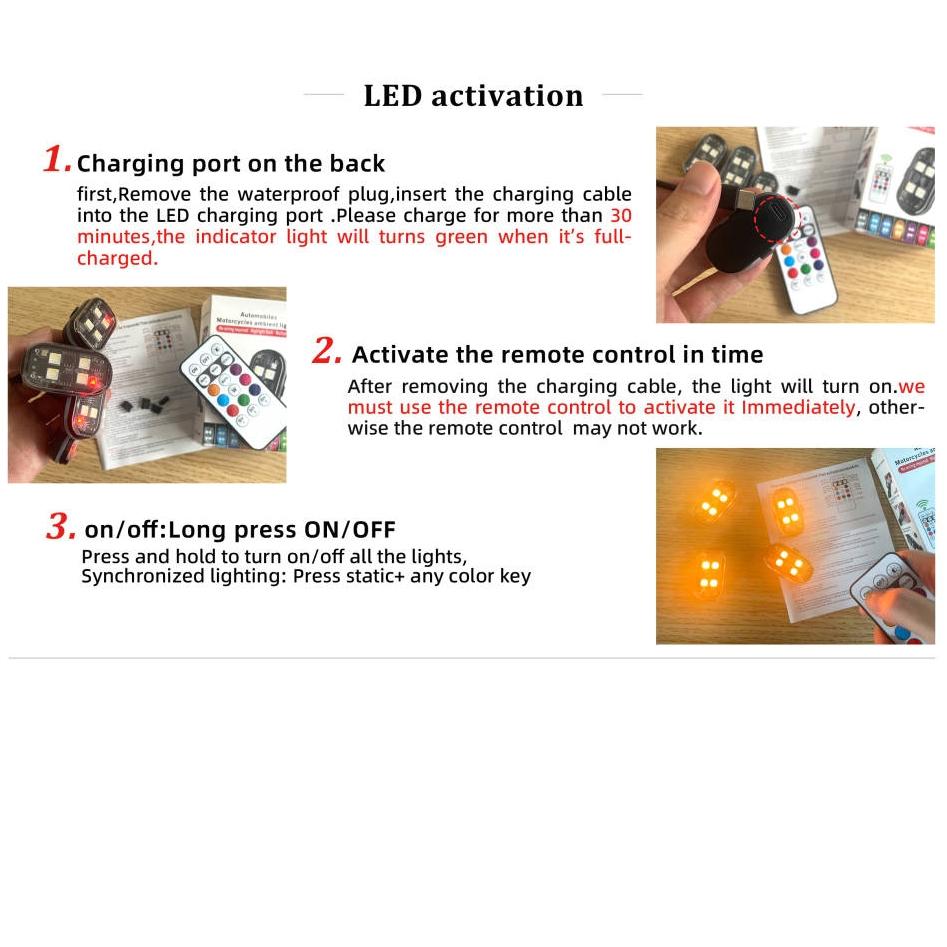 Wireless LED Strobe Light with Remote Control, USB Rechargeable Anti-collision Warning Light, High Brightness Wireless Aircraft