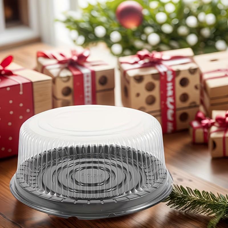Buy 10 Get 2 Free, 12pcs 8-Inch Round Cake Pans, Plastic Disposable Cake Containers with Lids, Transparent Cake Boxes for Baking