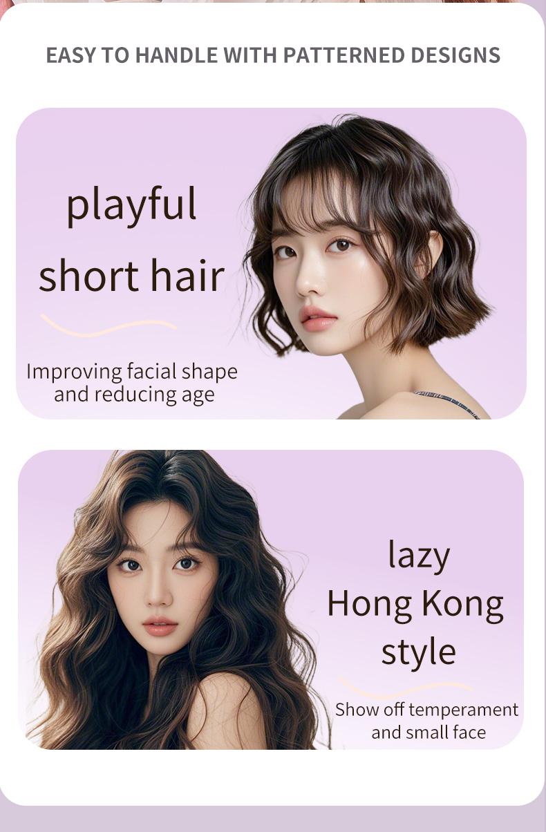 Glory Curler 32MM French Wave Curling Iron with 30W Power 2 Barrels Adjustable Temperature Fast Heating 30 Seconds Auto-Off Safety Lock for All Hair Types French Pink Silicone Thermal Brush and Curler Wand